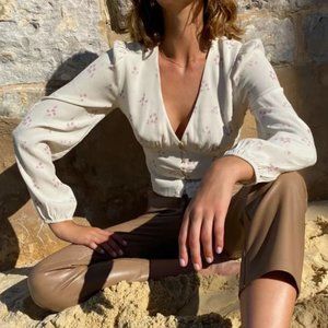 Aritzia Wilfred Isola Floral Blouse